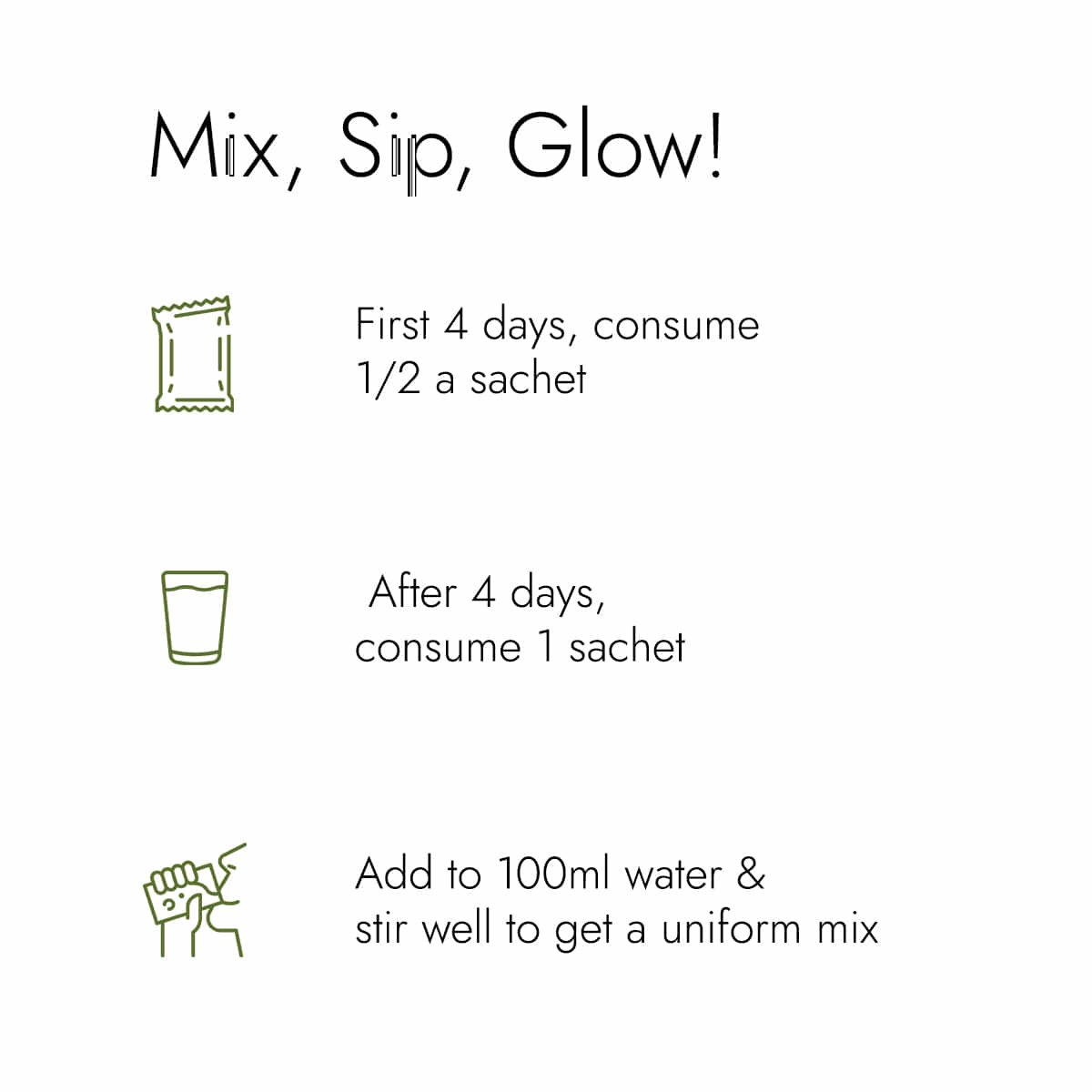 Have one sachet of Kapiva Skin Foods Glow Mix with 100 ml water daily to keep your skin nourished & glow up from inside out.